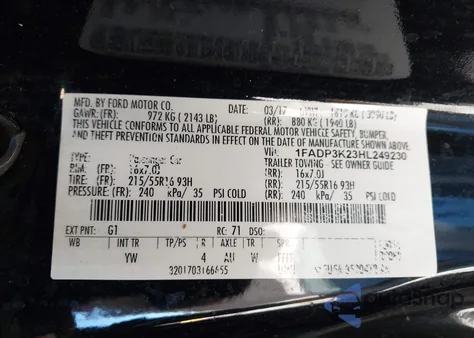 2017 Ford Focus Se from USA, damaged, VIN 1FADP3K23HL249230